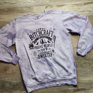 Comfort Colors Purple Black Funny Graphic Bitchcraft Pullover Sweatshirt